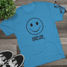Load image into Gallery viewer, Keep On Smiling Men's Tri-Blend Crew Tee