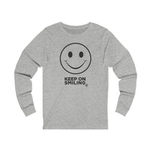 Load image into Gallery viewer, Keep On Smiling Women&#39;s Active Long Sleeve Tee- Black Image
