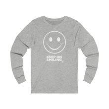 Load image into Gallery viewer, Keep On Smiling Women&#39;s Active Long Sleeve Tee- White Image
