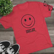 Load image into Gallery viewer, Keep On Smiling Men&#39;s Tri-Blend Crew Tee
